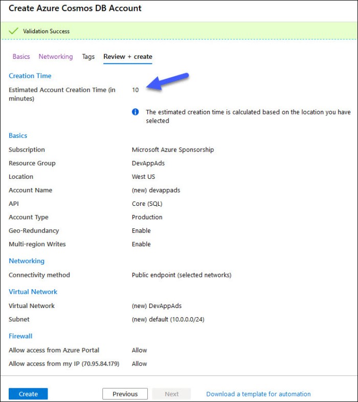 2020-COSMOSDB-CREATE-REVIEW AND CREATE