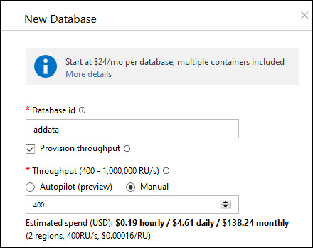 2020-COSMOSDB-NEW DATABASE