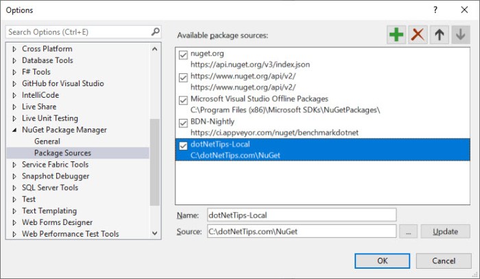 VS 2019-NUGET-PACKAGE SOURCES