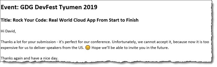 Speaking - What I Expect - Submission Rejection - Good