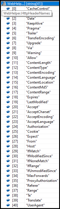 DOTNETTIPS ULITY - HTTP HEADER NAMES