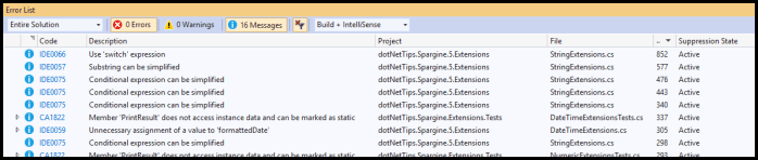 CODE ANALYSIS-WARNINGS